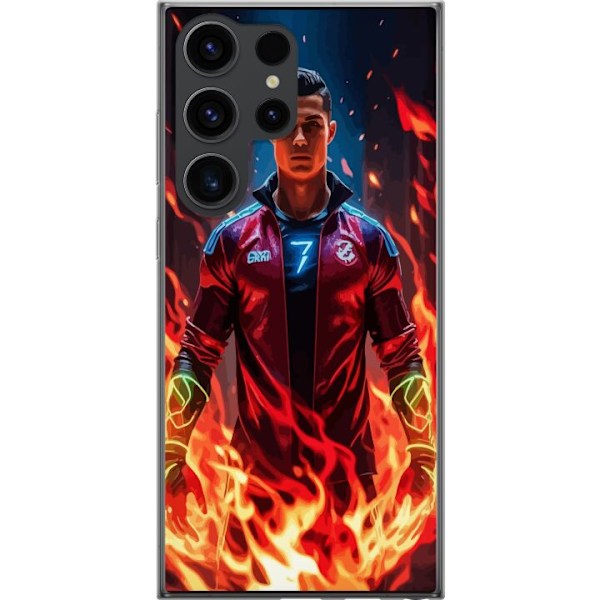 Samsung Galaxy S24 Ultra Genomskinligt Skal Ronaldo Inferno – fotbollshjälte i eldflammor