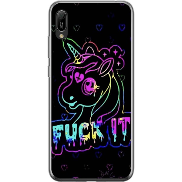 Huawei Y6 Pro (2019) Genomskinligt Skal Fuck it Unicorn