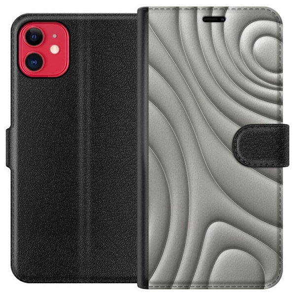Apple iPhone 11 Lompakkokotelo Hopea-aallot