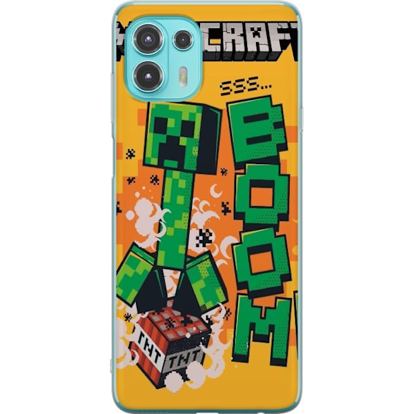 Motorola Edge 20 Lite Läpinäkyvä kuori Minecraft Boom