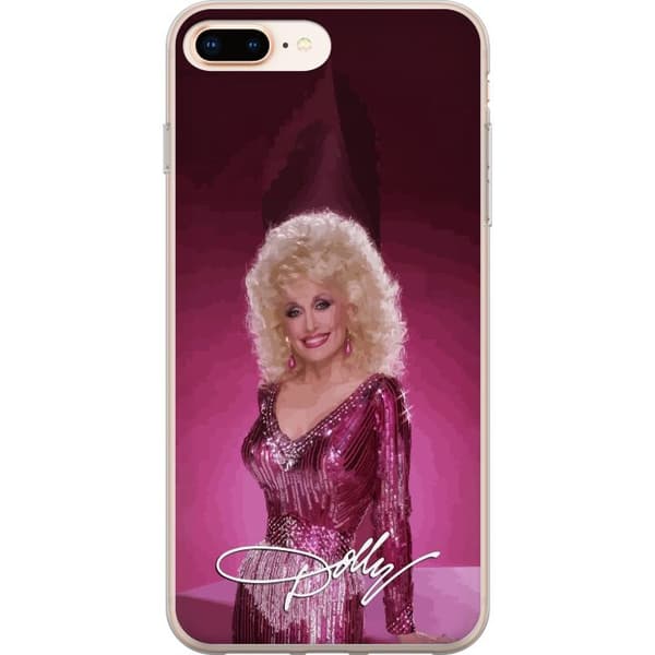 Kompatibelt Mobilskal till Apple iPhone 7 Plus Dolly Parton i glittrande rosa klänning rosa