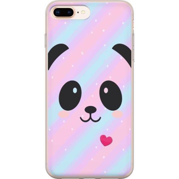 Apple iPhone 8 Plus Gennemsigtig cover Regnbue Panda