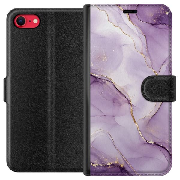 Kompatibelt Plånboksfodral till Apple iPhone SE (2022) Lilac Gold Flow lila