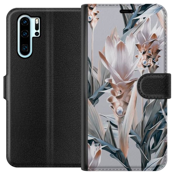 Kompatibel Tegnebogsetui til Huawei P30 Pro Blomst