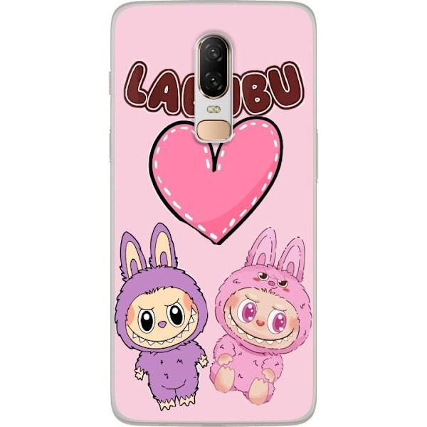 OnePlus 6 Genomskinligt Skal Labubu Pink Monster