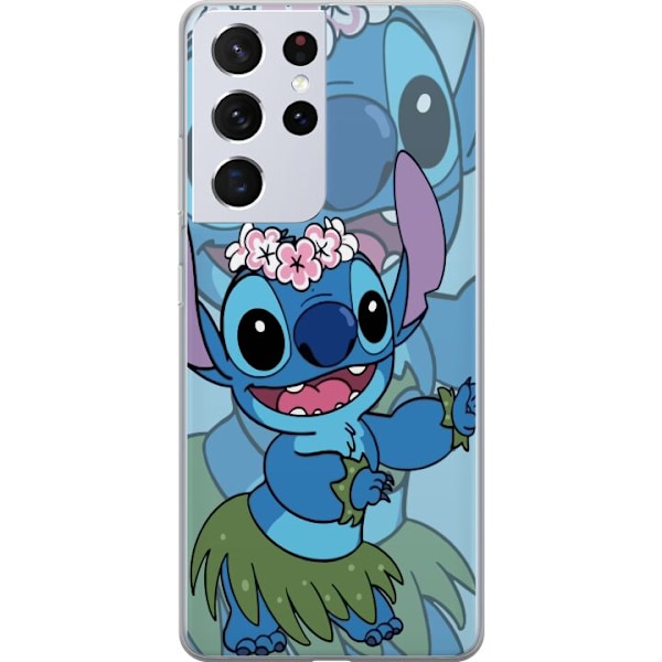 Samsung Galaxy S21 Ultra 5G Läpinäkyvä kuori Stitch tähtien alla - Taianomainen Anime-tyyli