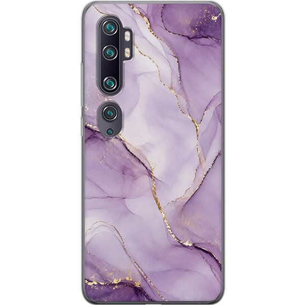 Kompatibelt Mobilskal till Xiaomi Mi Note 10 Lilac Gold Flow lila