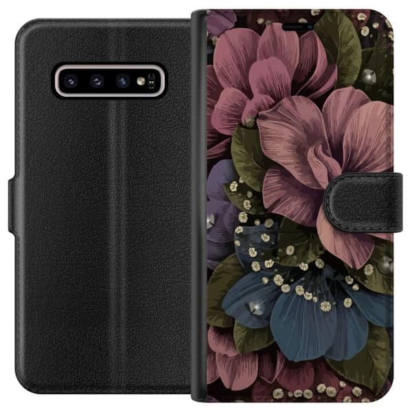 Kompatibelt Lommeboketui til Samsung Galaxy S10+ Blomster