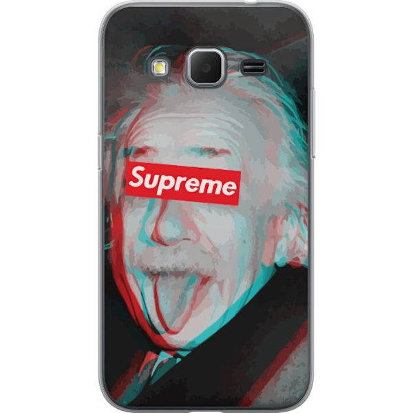 Samsung Galaxy Core Prime Genomskinligt Skal Supreme Albert Einstein 3D Motiv Streetwear Design Populär Vetenskap Ikoniskt Grafiskt Urban Art