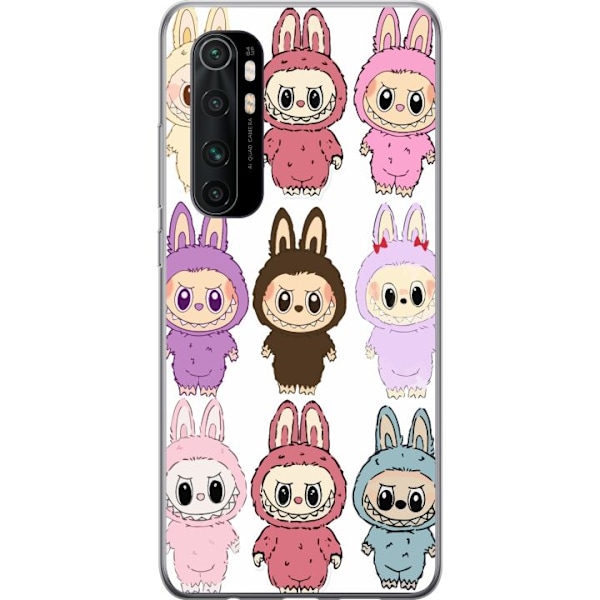Xiaomi Mi Note 10 Lite Genomskinligt Skal Labubu Pink Monster – Popkonst med Kawaii-touch