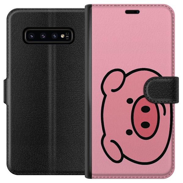 Samsung Galaxy S10 Tegnebogsetui Kawaii Piggy