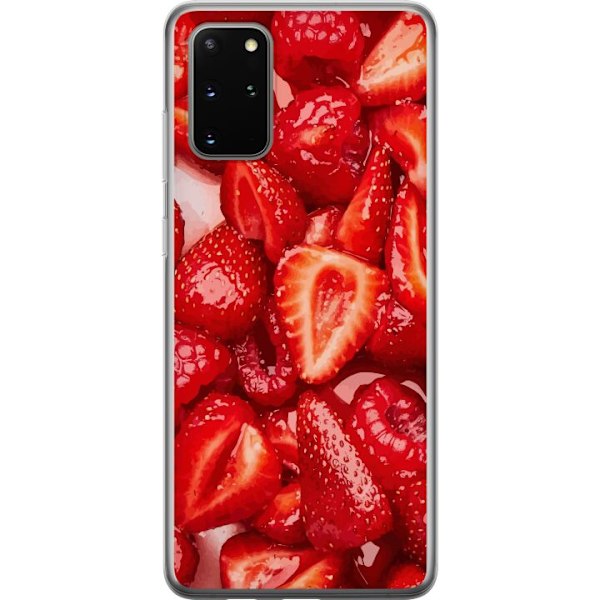 Samsung Galaxy S20+ Genomskinligt Skal Jordgubbsmönster – sött motiv med sommarkänsla