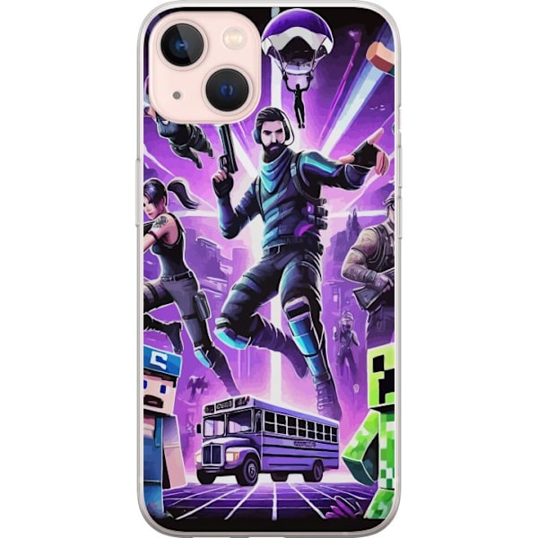 Apple iPhone 13 Läpinäkyvä kuori Fortnite vs Minecraft