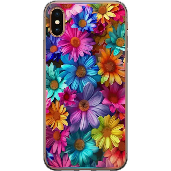 Apple iPhone X Läpinäkyvä kuori Gerbera Kukat Värikäs Koriste Kukka Motiivi Suosittu Kotisisustus Väririkas Seinätaide Suunnittelu