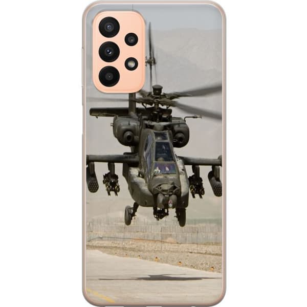 Kompatibelt Mobilskal till Samsung Galaxy A23 AH-64 Apache Attack Helicopter