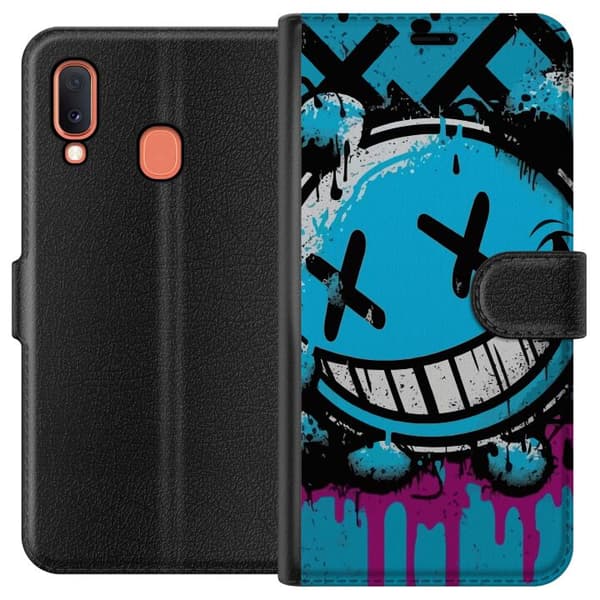 Kompatibelt Lommeboketui til Samsung Galaxy A20e Glad