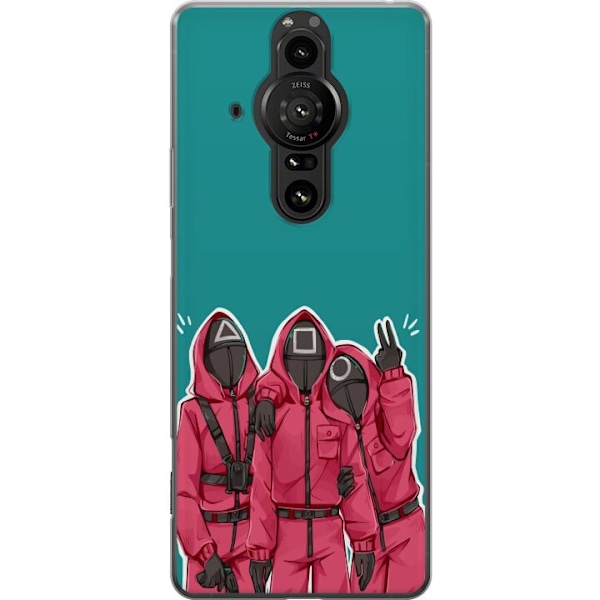 Sony Xperia Pro-I Läpinäkyvä kuori Squid Game Hahmot Graafinen Suunnittelu Sarjakuvasarjan Hahmot Suosittu TV-Teema Aasialainen Tyyli Jännittävä
