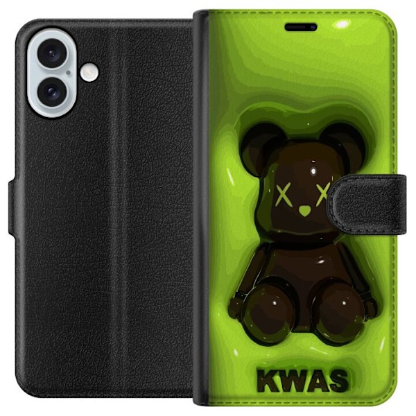 Apple iPhone 16 Plus Lompakkokotelo KAWS Vihreä