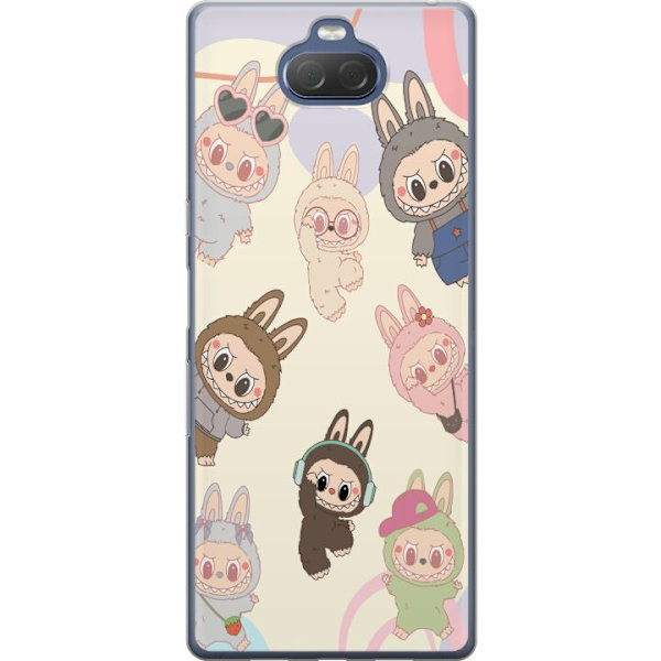 Sony Xperia 10 Plus Gennemsigtig cover Labubu Pop Mart Samling Motiv Figur Samling Design Populært Art Toy Pop Mart Kreativ Grafisk
