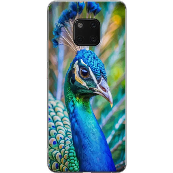 Huawei Mate 20 Pro Läpinäkyvä kuori Pavun Sulat Värikäs Design Lintuaihe Eksoottinen Graafinen Suunnittelu Luonto Ylellinen Koristelu