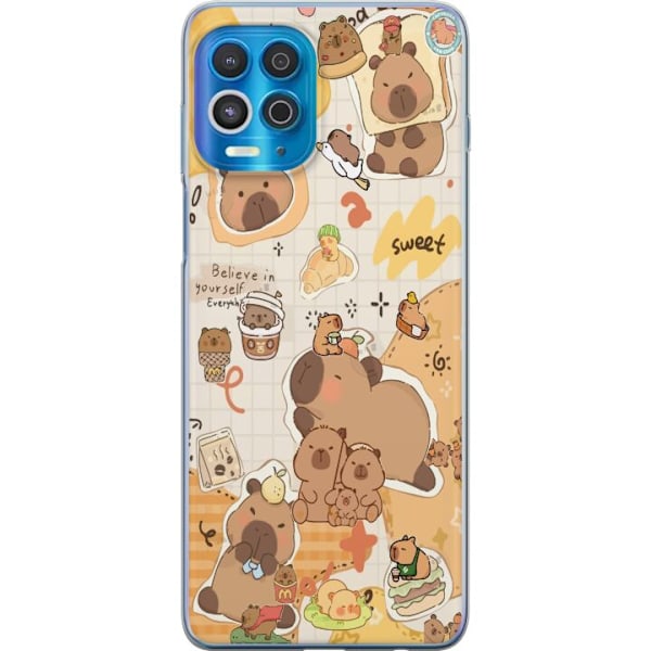 Motorola Edge S Genomskinligt Skal Kawaii capybara mobilskal med gulliga djurmotiv