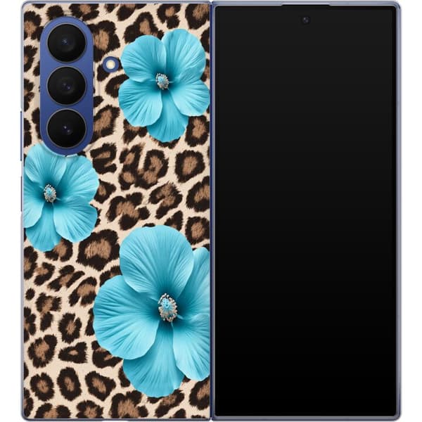 Kompatibelt Mobilskal till Samsung Galaxy Z Fold7 Brun blomsterleopard brun