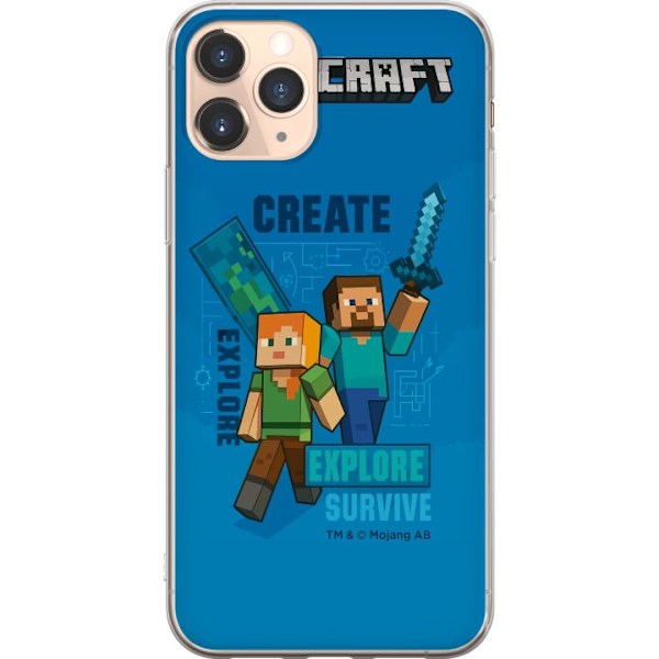 Apple iPhone 11 Pro Genomskinligt Skal Minecraft Caves