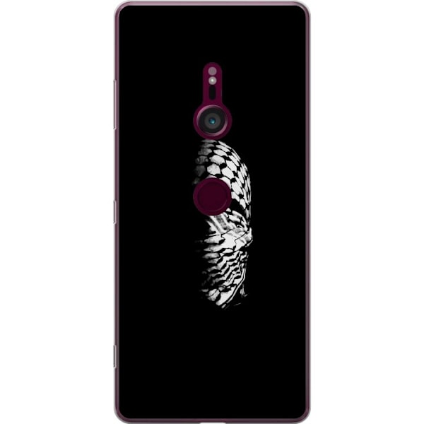 Sony Xperia XZ3 Läpinäkyvä kuori Keffiyeh-kuviointi - klassinen palestiinalainen mustavalkoinen shaali, jolla on kulttuurinen merkitys