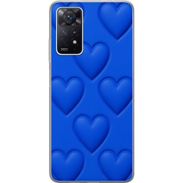 Xiaomi Redmi Note 11 Pro 5G Gennemsigtig cover Blå Hjerter