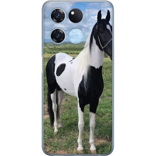 OnePlus Ace Racing Gennemsigtig cover Hestemagi - stiliseret hest i en rolig farveskala
