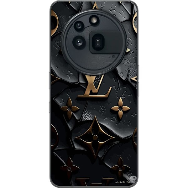 Nothing Phone (3a) Pro Genomskinligt Skal Louis Vuitton Dark Mode Design Svart Lyx Stil Fashion Populärt Grafiskt Mönster Modeikon Lyxmärke