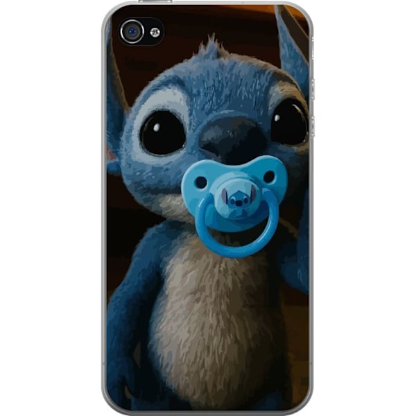 Apple iPhone 4 Läpinäkyvä kuori Stitch & Napp - vauvateema söpöllä hahmolla