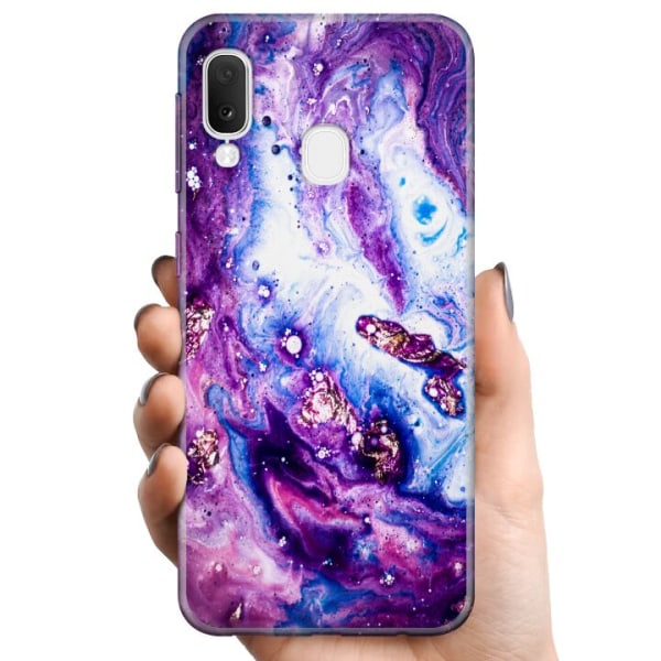 Samsung Galaxy A20e TPU Matkapuhelimen kuori Galaksin marmori