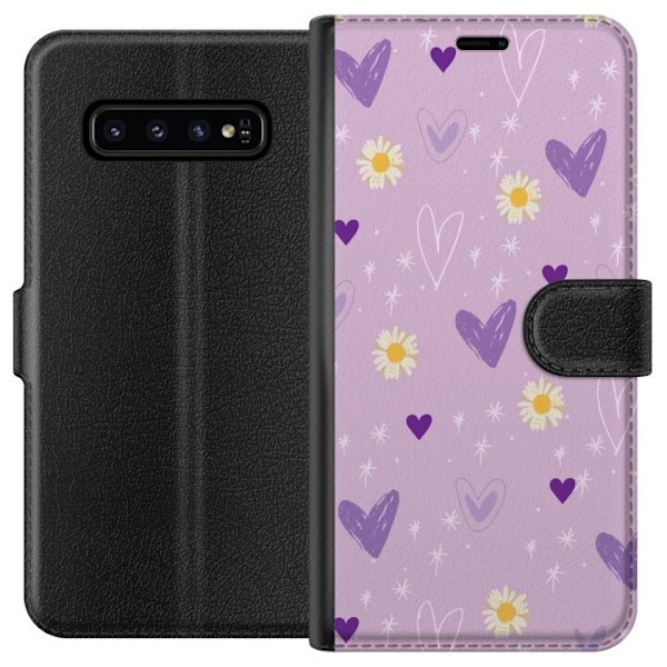 Samsung Galaxy S10 Tegnebogsetui Blomster