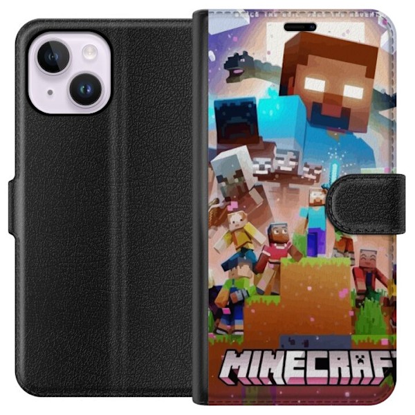 Apple iPhone 15 Plus Plånboksfodral Minecraft