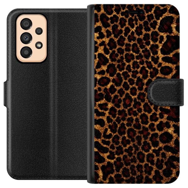 Kompatibelt Plånboksfodral till Samsung Galaxy A33 5G Wild Leopard brun
