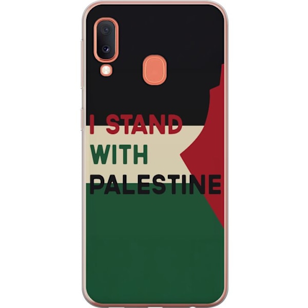 Samsung Galaxy A20e Genomskinligt Skal Stand with Palestine – solidaritetsdesign med starkt budskap