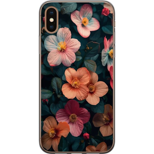 Apple iPhone X Genomskinligt Skal Blommor