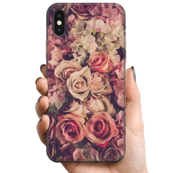 Apple iPhone XS TPU Mobilcover Blomster