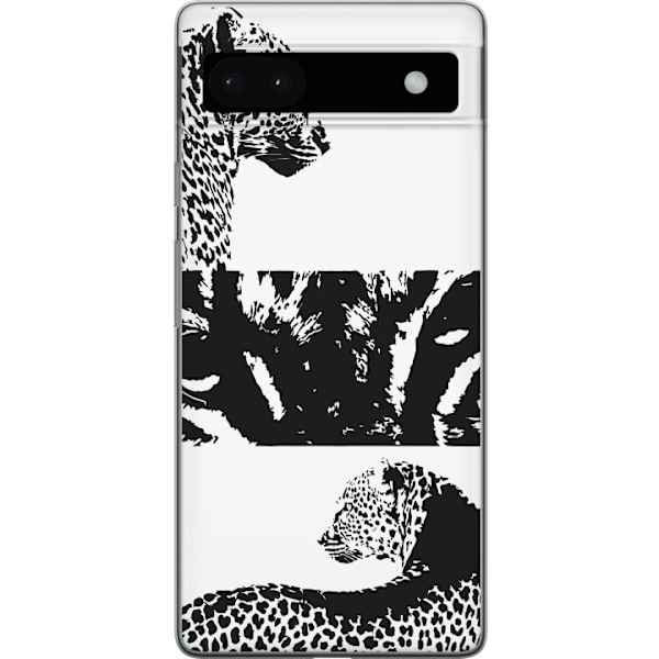 Google Pixel 6a Läpinäkyvä kuori Leopard Faces