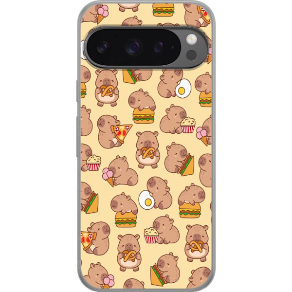 Google Pixel 9 Pro XL Läpinäkyvä kuori Kawaii capybara puhelinkotelo useilla söpöillä hahmoilla