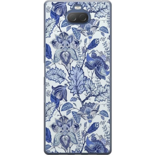 Sony Xperia 10 Plus Gjennomsiktig deksel Blomster Blå...