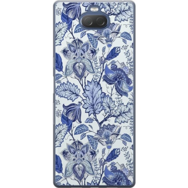 Sony Xperia 10 Plus Läpinäkyvä kuori Kukat Sininen...