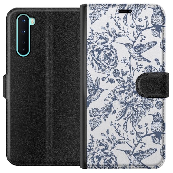 OnePlus Nord Lompakkokotelo Kukat & Linnut - Romanttinen Vintage-tyylinen Kuviointi