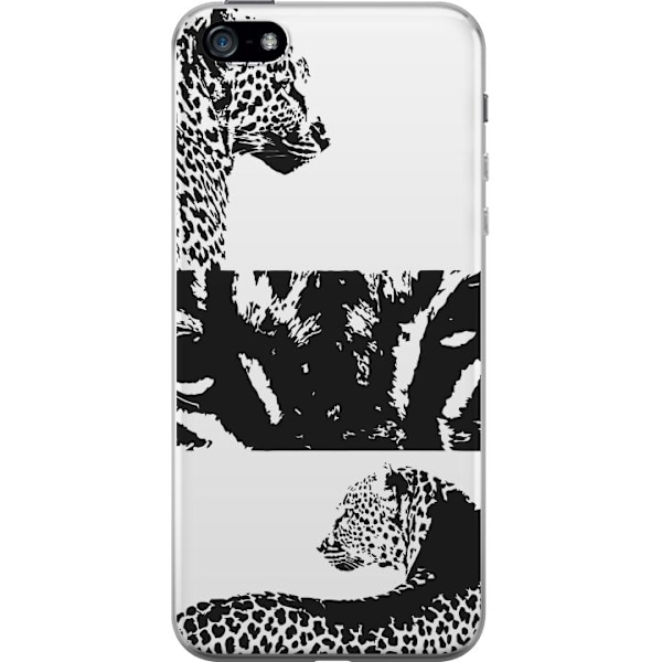 Apple iPhone 5 Läpinäkyvä kuori Leopard Faces