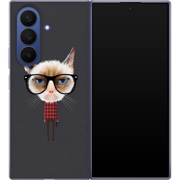 Kompatibelt Mobildeksel til Samsung Galaxy Z Fold7 Grå kattgrafikk grå