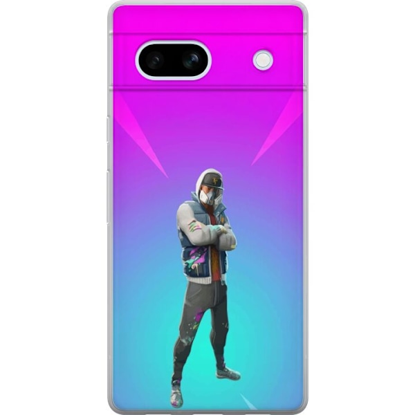 Google Pixel 7a Läpinäkyvä kuori musta ritari fortnite