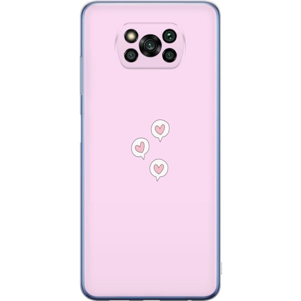 Xiaomi Poco X3 Pro Gennemsigtig cover Hjerter i bobler