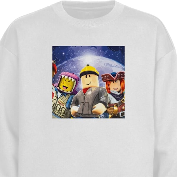 Sweatshirt for Voksen | Klassisk Collegegenser Roblox hvit S