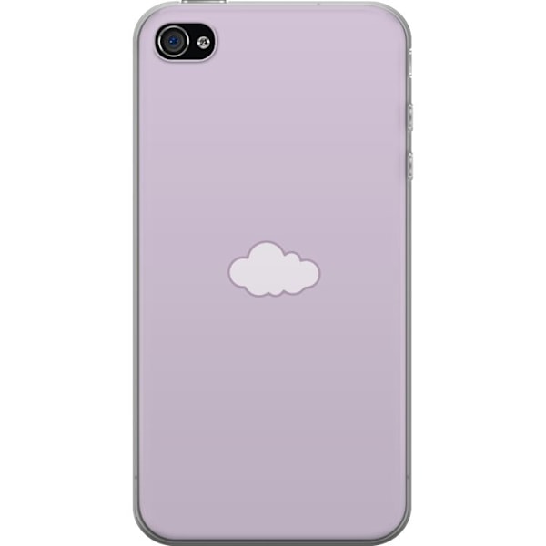 Apple iPhone 4s Genomskinligt Skal Lila Moln – minimalistiskt moln på lila bakgrund